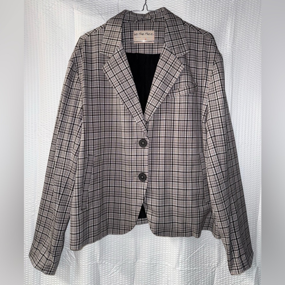 We The Free Cali Plaid Blazer by Free People Size M